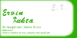 ervin kukta business card